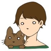 the cat and owner sticker #596021