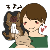 the cat and owner sticker #596026