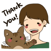 the cat and owner sticker #596031
