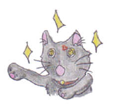 Pencil handwriting cat sticker #599007