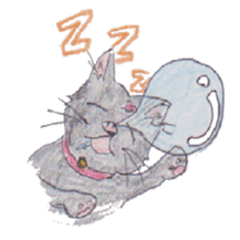 Pencil handwriting cat sticker #599016