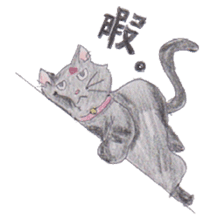 Pencil handwriting cat sticker #599017