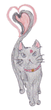 Pencil handwriting cat sticker #599022
