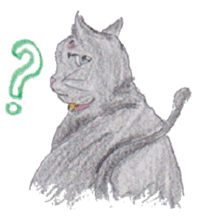 Pencil handwriting cat sticker #599025