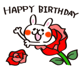 Birthday celebration stamp of rabbit sticker #600241