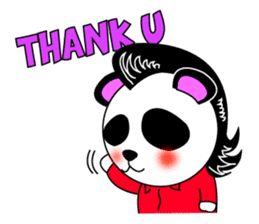 Slash and 3color Afrohear panda(English) sticker #602306