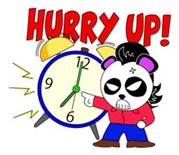 Slash and 3color Afrohear panda(English) sticker #602307