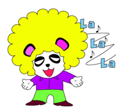 Slash and 3color Afrohear panda(English) sticker #602308