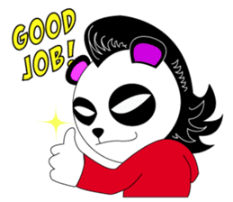 Slash and 3color Afrohear panda(English) sticker #602309
