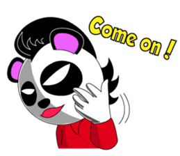 Slash and 3color Afrohear panda(English) sticker #602311