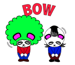 Slash and 3color Afrohear panda(English) sticker #602317