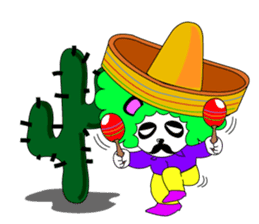 Slash and 3color Afrohear panda(English) sticker #602319