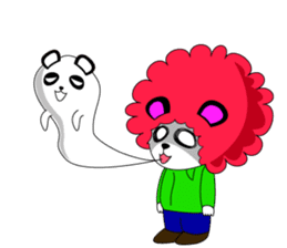 Slash and 3color Afrohear panda(English) sticker #602320