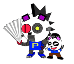 Slash and 3color Afrohear panda(English) sticker #602321