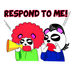 Slash and 3color Afrohear panda(English) sticker #602324