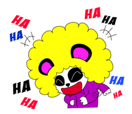 Slash and 3color Afrohear panda(English) sticker #602325