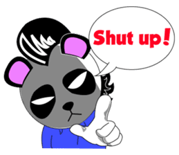 Slash and 3color Afrohear panda(English) sticker #602328