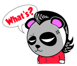 Slash and 3color Afrohear panda(English) sticker #602331
