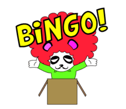 Slash and 3color Afrohear panda(English) sticker #602333