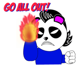 Slash and 3color Afrohear panda(English) sticker #602336