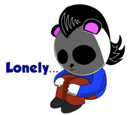 Slash and 3color Afrohear panda(English) sticker #602337