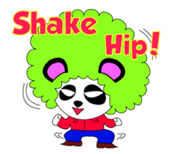 Slash and 3color Afrohear panda(English) sticker #602342