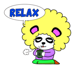 Slash and 3color Afrohear panda(English) sticker #602345