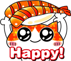 Funny very cute sushi cat sticker #603095
