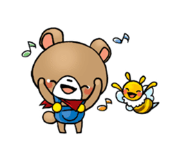 A Bear and A Bee sticker #603746