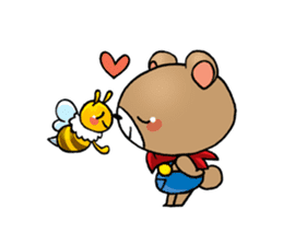 A Bear and A Bee sticker #603762