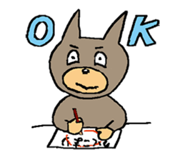 "WONDERMON " japanese kawaii dog? bear? sticker #605285