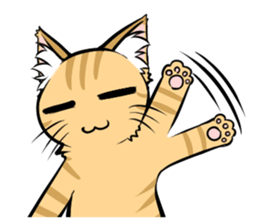 relaxed tabby cat sticker #606657
