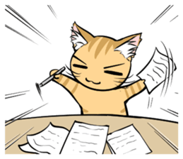 relaxed tabby cat sticker #606666