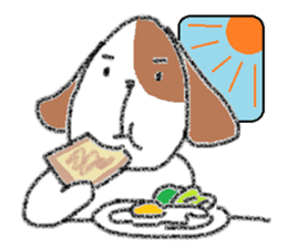 The dog which has a long face sticker #607744