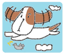 The dog which has a long face sticker #607749