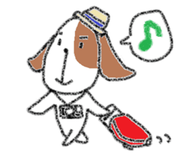 The dog which has a long face sticker #607754