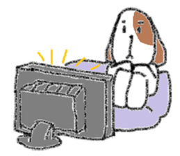 The dog which has a long face sticker #607760