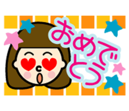 colourful Cute girl sticker #608988