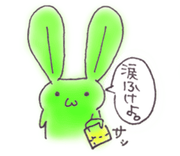 Tha puffy lovely green rabbit sticker #611922
