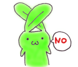 Tha puffy lovely green rabbit sticker #611923