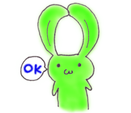 Tha puffy lovely green rabbit sticker #611924