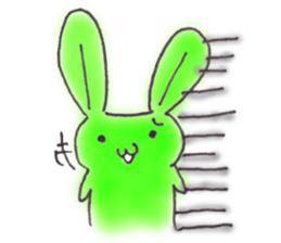 Tha puffy lovely green rabbit sticker #611925