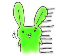 Tha puffy lovely green rabbit sticker #611925