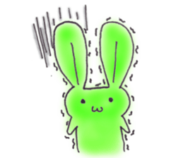 Tha puffy lovely green rabbit sticker #611929