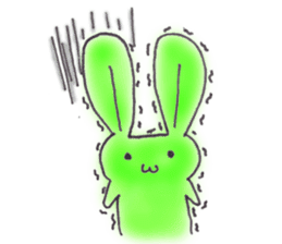 Tha puffy lovely green rabbit sticker #611929