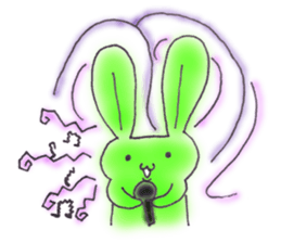 Tha puffy lovely green rabbit sticker #611930