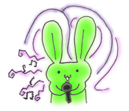 Tha puffy lovely green rabbit sticker #611930
