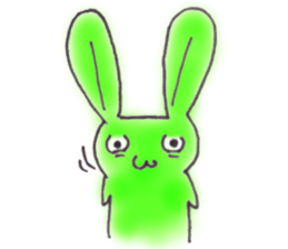 Tha puffy lovely green rabbit sticker #611931