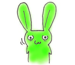 Tha puffy lovely green rabbit sticker #611931