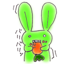 Tha puffy lovely green rabbit sticker #611933